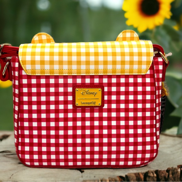 Loungefly Disney Winnie the Pooh Gingham Crossbody and Matching Flap Wallet - Picture 3 of 7